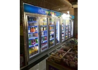 Refrigerador de aço inoxidável da exposição da bebida da prateleira, congelador feito sob encomenda da exposição do supermercado