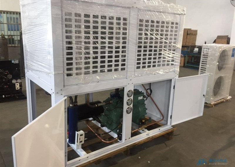Tipo unidade de condensação da caixa 8HP da refrigeração com o refrigerador de ar para a sala de armazenamento frio